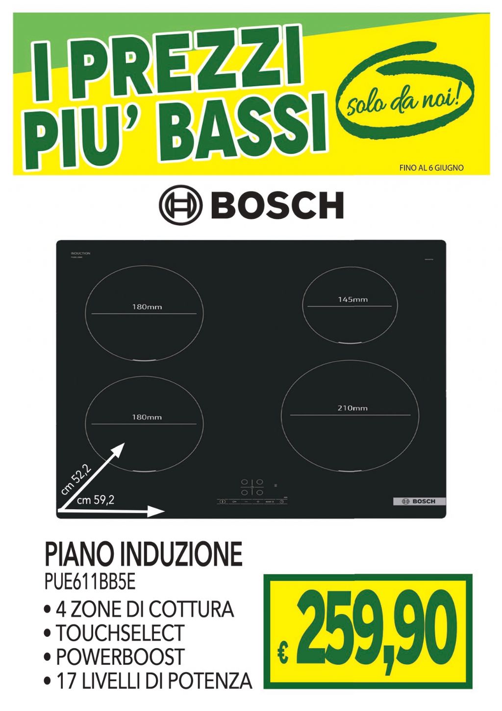 PIANO COTTURA INDUZIONE BOSCH PUE611BB5E